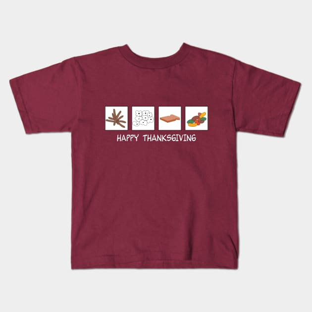 Thanksgiving Dinner Kids T-Shirt by daddy1243